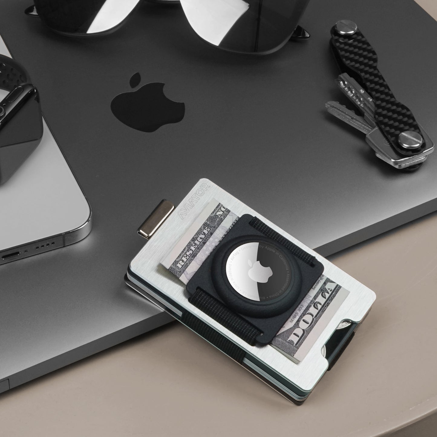 Evermade Aviator Slide Aluminum Wallet - Brushed Silver