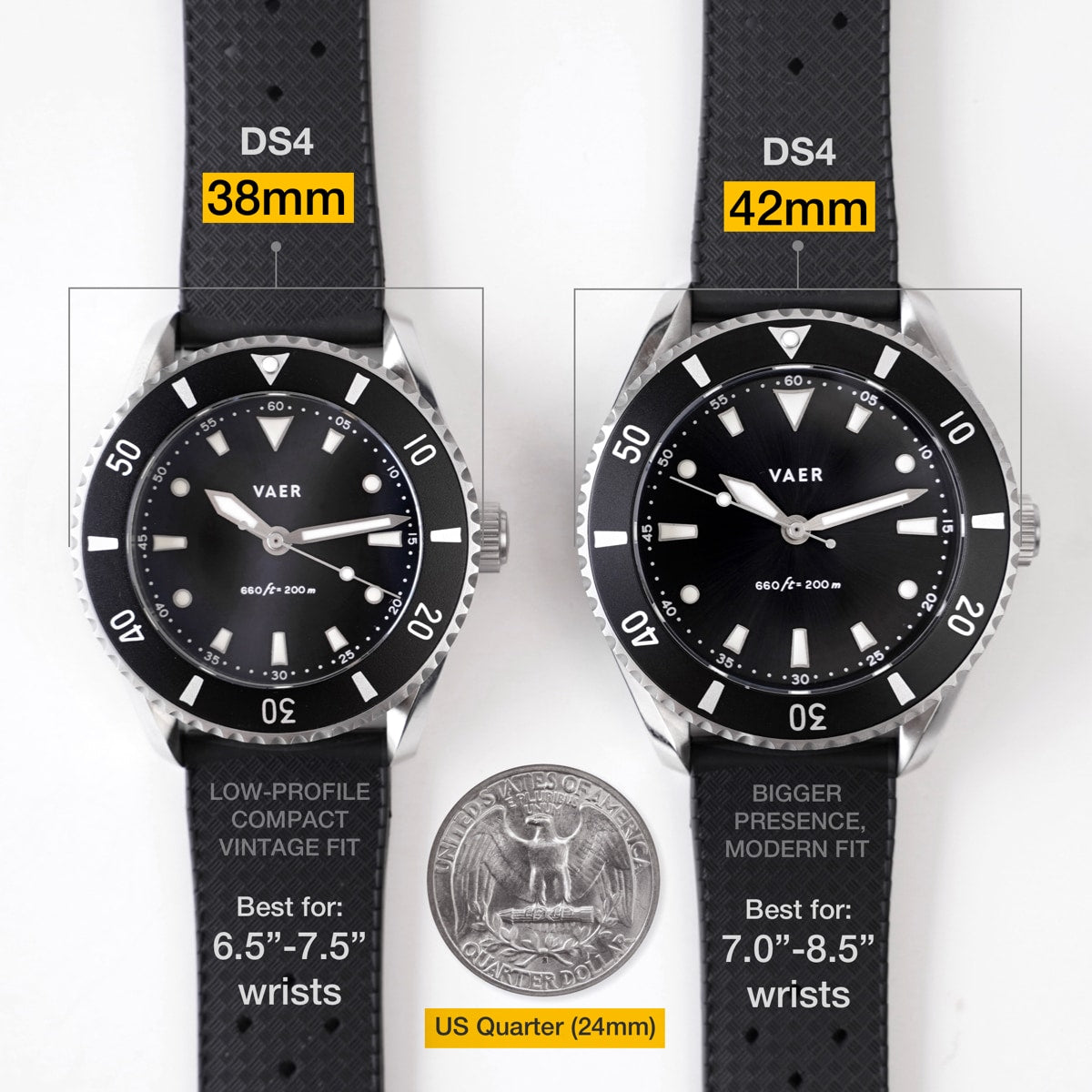 VAER DS4 Meridian Black - Solar 38mm