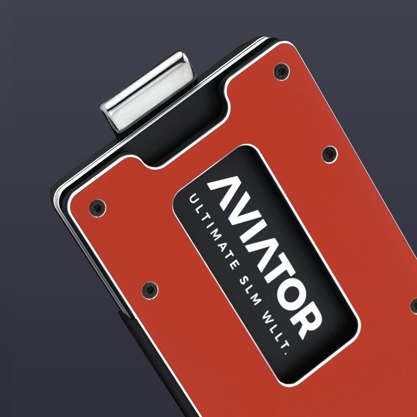 Aviator Slide Aluminum Wallet - Imola Red
