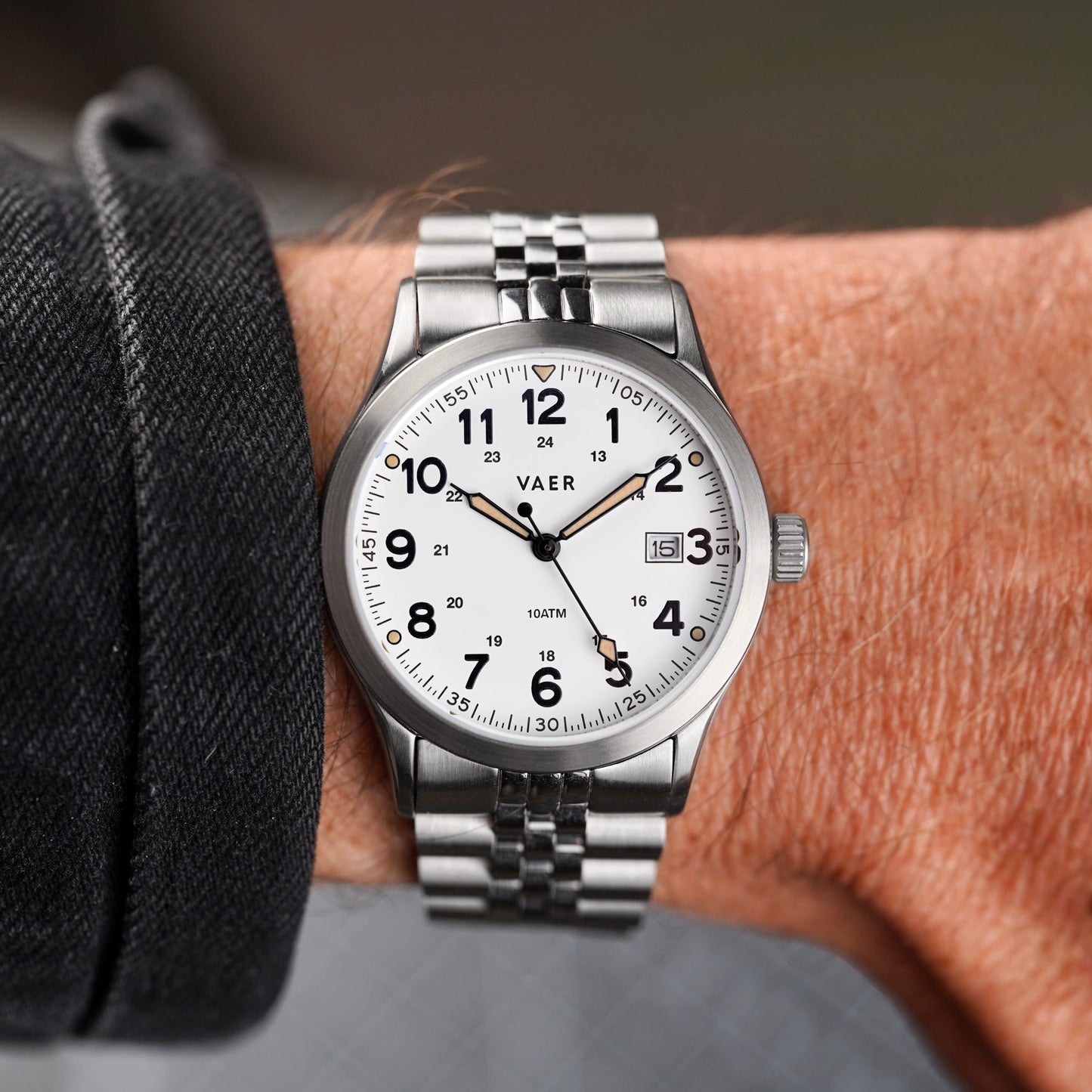 Vaer Watches S3 Calendar Field White - 36mm Quartz