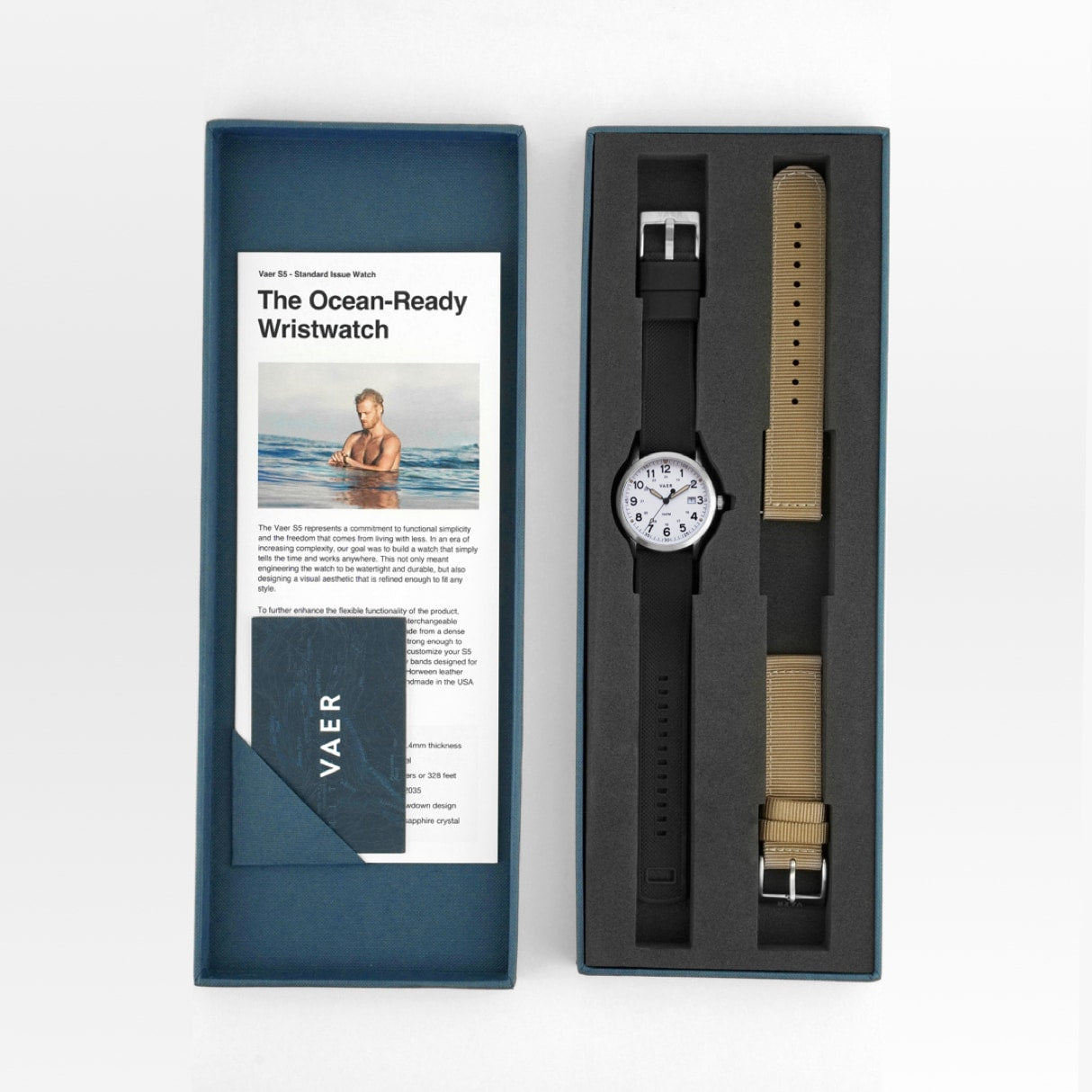 Vaer Watches S3 Calendar Field White - 36mm Quartz