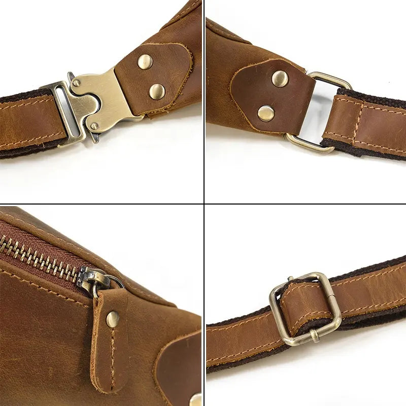 Steel Horse Leather Wagner Leather Waist Bag | Full Grain Leather Fanny Pack