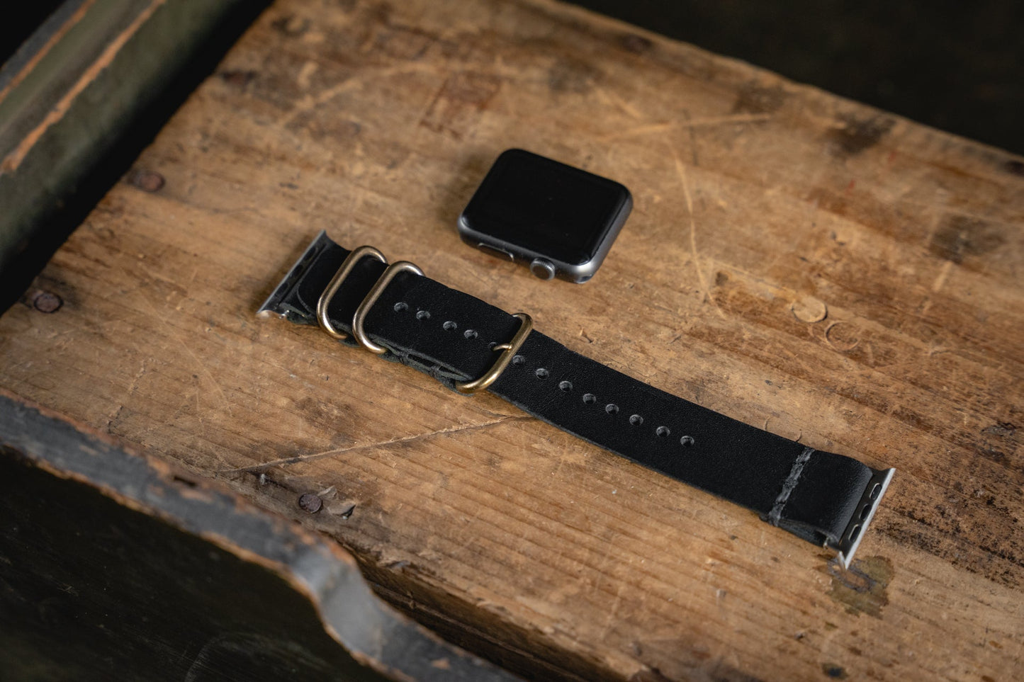 Craft and Lore Apple Watch Leather Strap Black