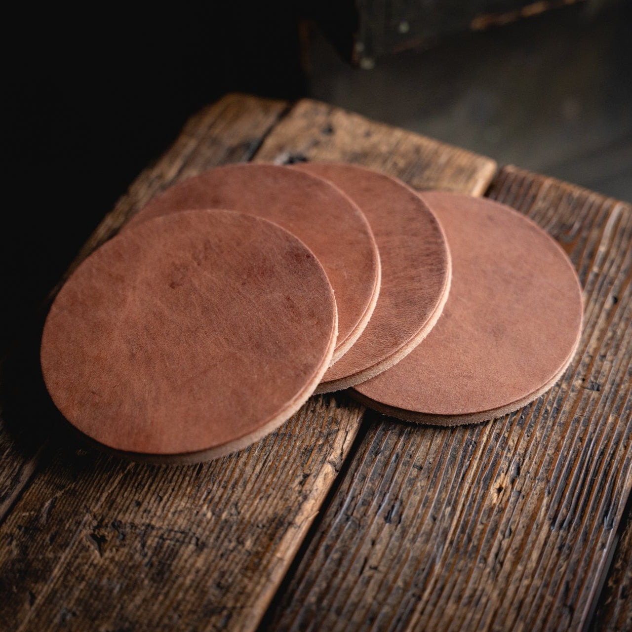 Round Leather Coaster Set