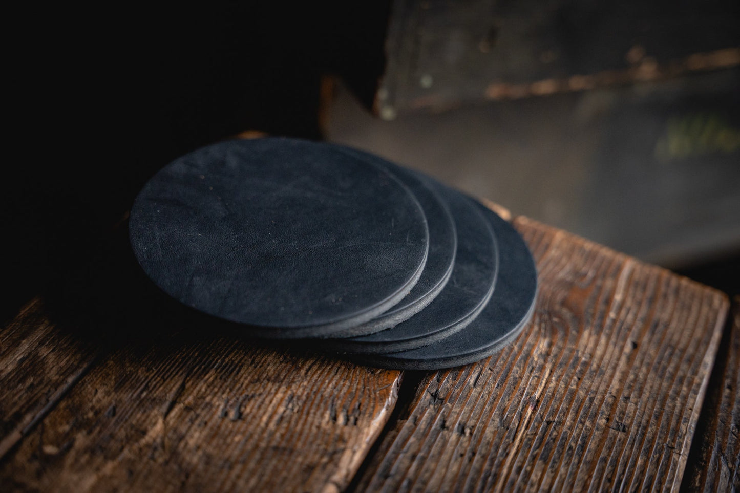 Round Leather Coaster Set
