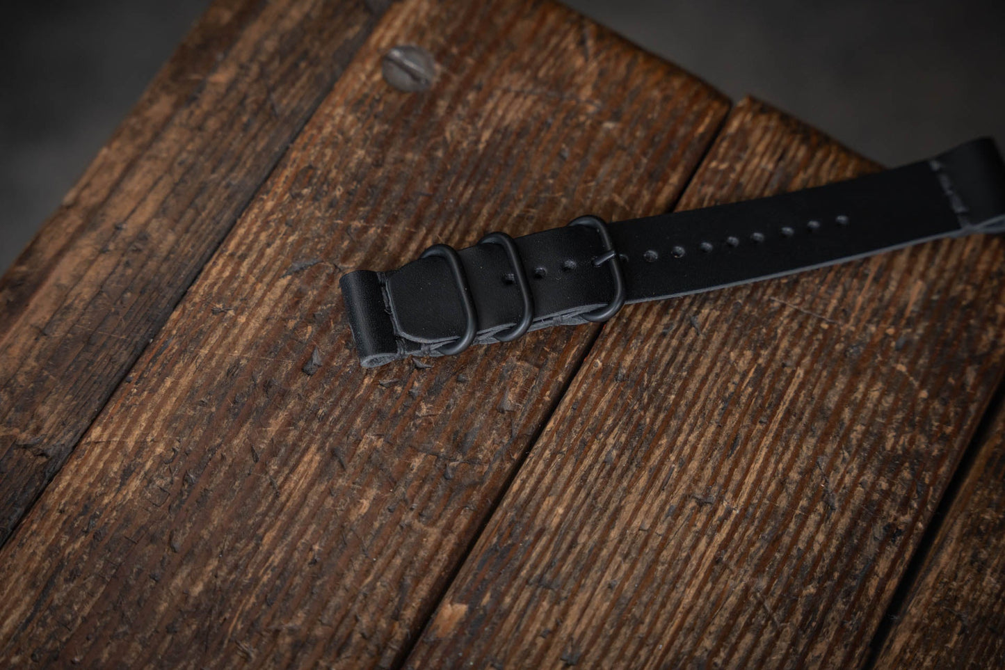 Leather Watch Strap Black