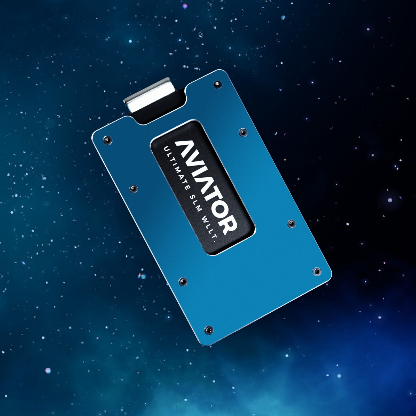Aviator Slide Aluminum Wallet - Galactic Blue