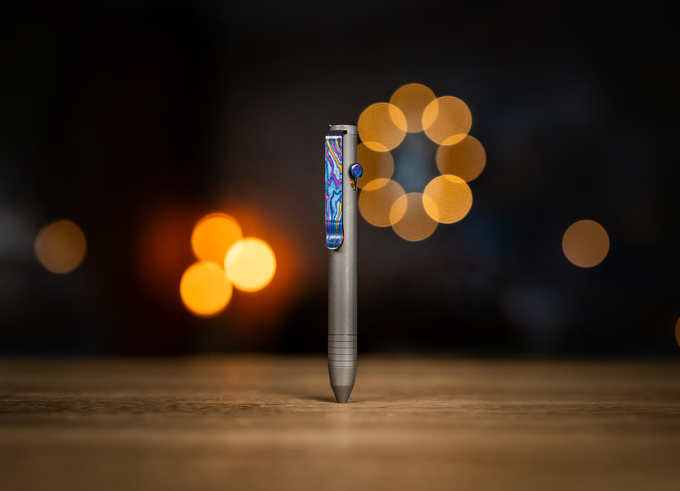 Big Idea Design Titanium Damascus Pen Clip