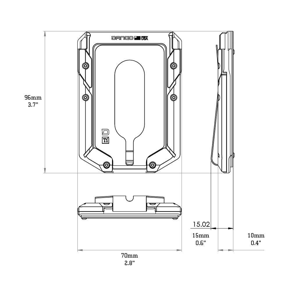 DANGO M4 MAVERICK™ RAIL WALLET with TITANIUM CLIP