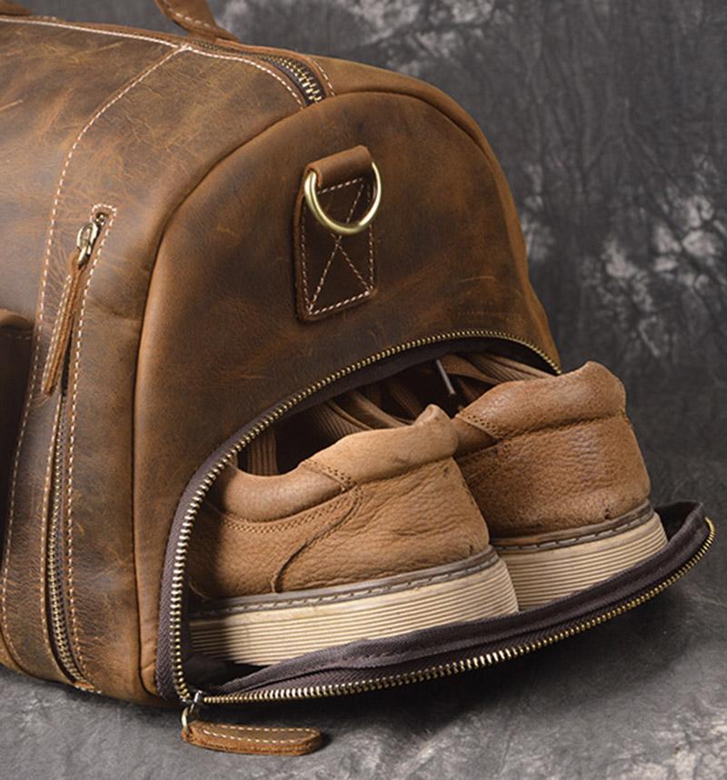 Steel Horse Leather "The Bard" Weekender Leather Duffle Bag