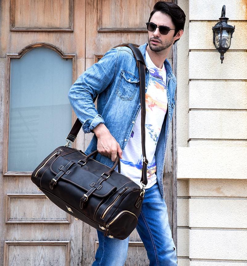 Steel Horse Leather "The Bard" Weekender Leather Duffle Bag