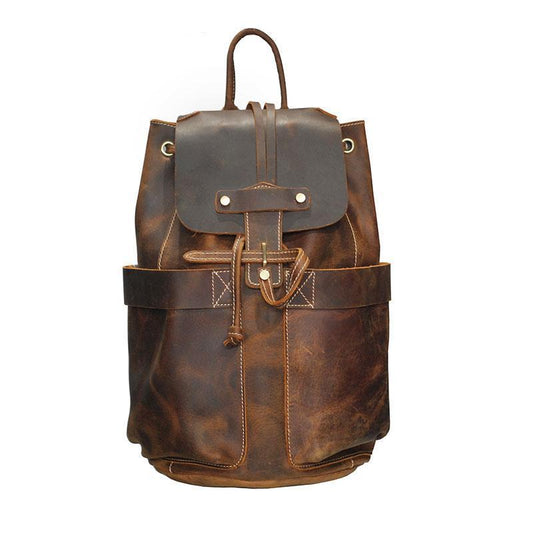 Steel Horse Leather - The Olaf Rucksack | Vintage Leather Travel Backpack