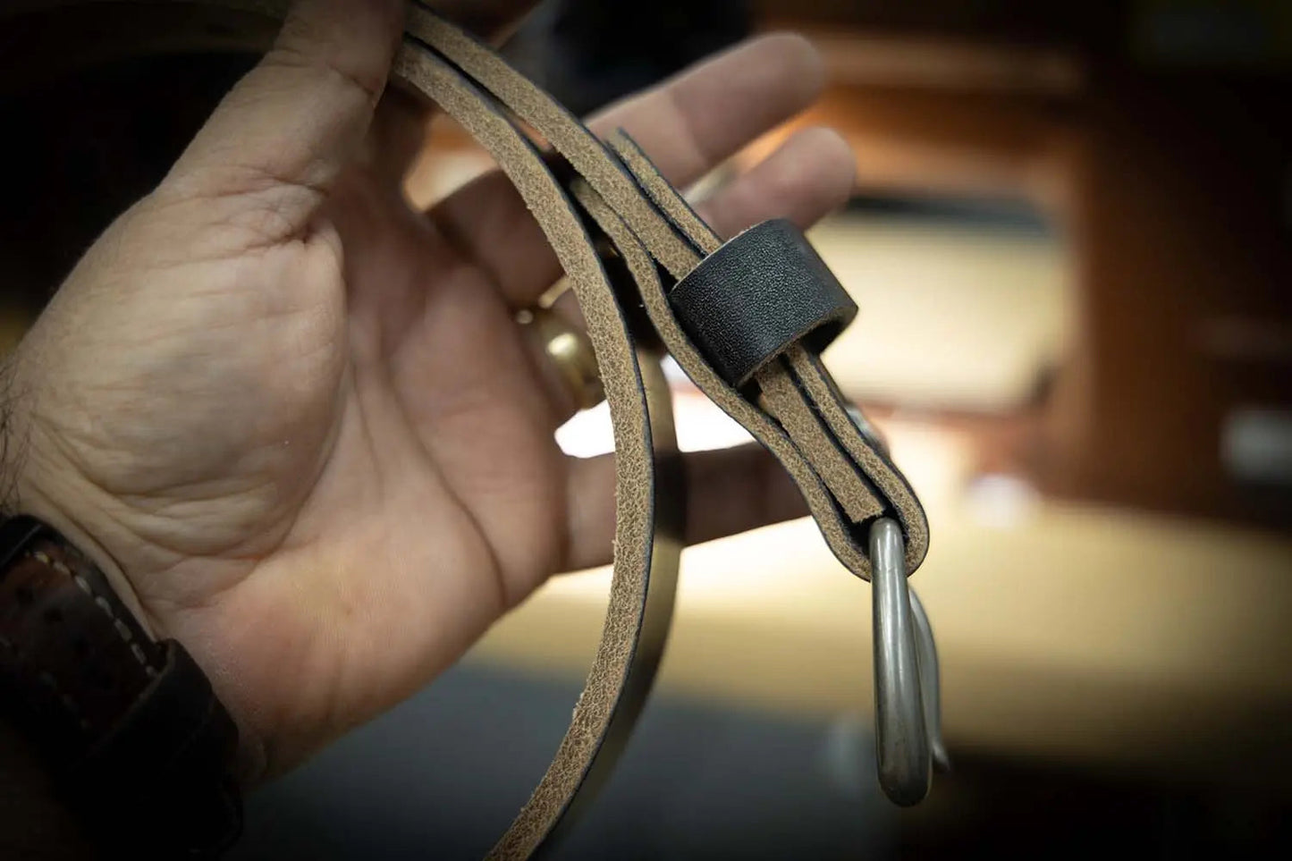Bull Sheath Leather Black Men's Leather Belt