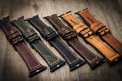 Bull Sheath Leather Apple Watch Leather Band - Chestnut Brown