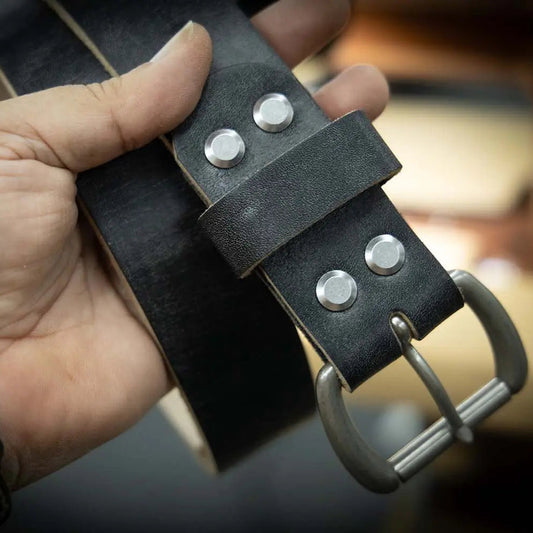 Bull Sheath Leather Black Men's Leather Belt