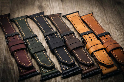 Bull Sheath Leather Apple Watch Leather Band - Chestnut Brown