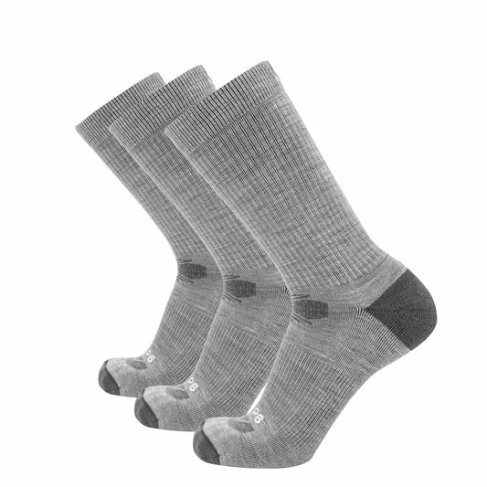 GRIP6 3 Pack Ash - Casual Crew Midweight Merino Wool Sock