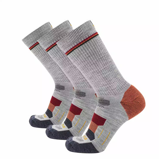 GRIP6 3 Pack Campfire - Hike Crew Lightweight Merino Wool Sock