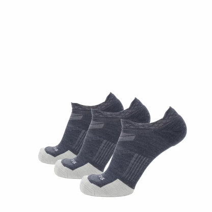 GRIP6 3 Pack Denim - Run No Show Runweight Merino Wool Sock