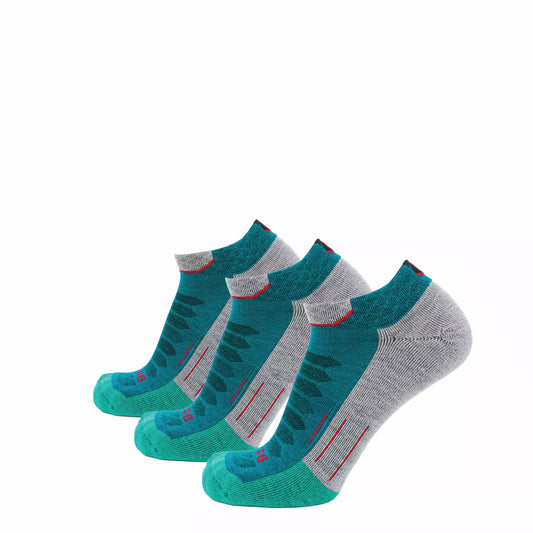 GRIP6 3 Pack Emerald - Run Ankle Midweight Merino Wool Sock