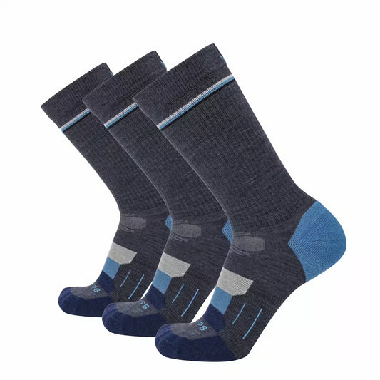 GRIP6 3 Pack Lake - Hike Crew Lightweight Merino Wool Sock