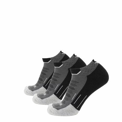 GRIP6 3 Pack Obsidian - Run Ankle Midweight Merino Wool Sock