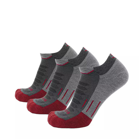 GRIP6 3 Pack Ruby - Run Ankle Midweight Merino Wool Sock