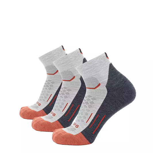 GRIP6 3 Pack Torch - Run 1/4 Crew Midweight Merino Wool Sock