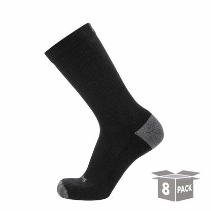 GRIP6 8 Pairs Carbon - Casual Crew Midweight Merino Wool Sock