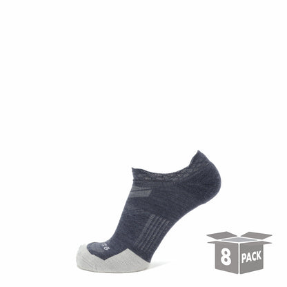 GRIP6 8 Pairs Denim - Run No Show Runweight Merino Wool Sock