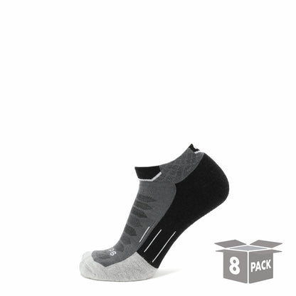 GRIP6 8 Pairs Obsidian - Run Ankle Midweight Merino Wool Sock