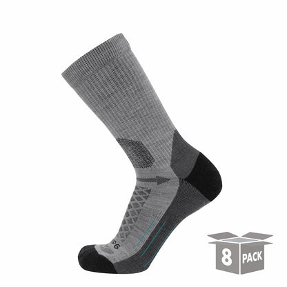 GRIP6 8 Pairs Stone - Hike Crew Midweight Merino Wool Sock