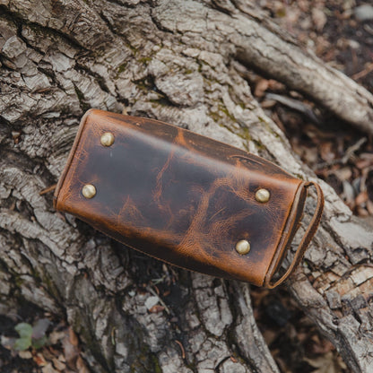 Kodiak Leather Canvas Dopp Bag