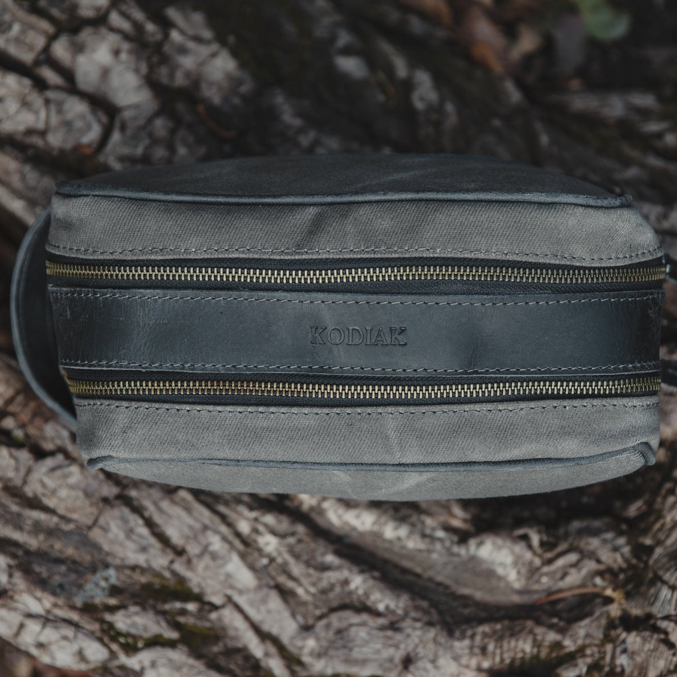 Kodiak Leather Canvas Dopp Bag