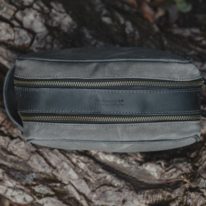 Kodiak Leather Canvas Dopp Bag