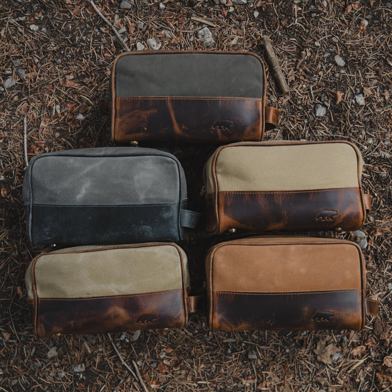 Kodiak Leather Canvas Dopp Bag