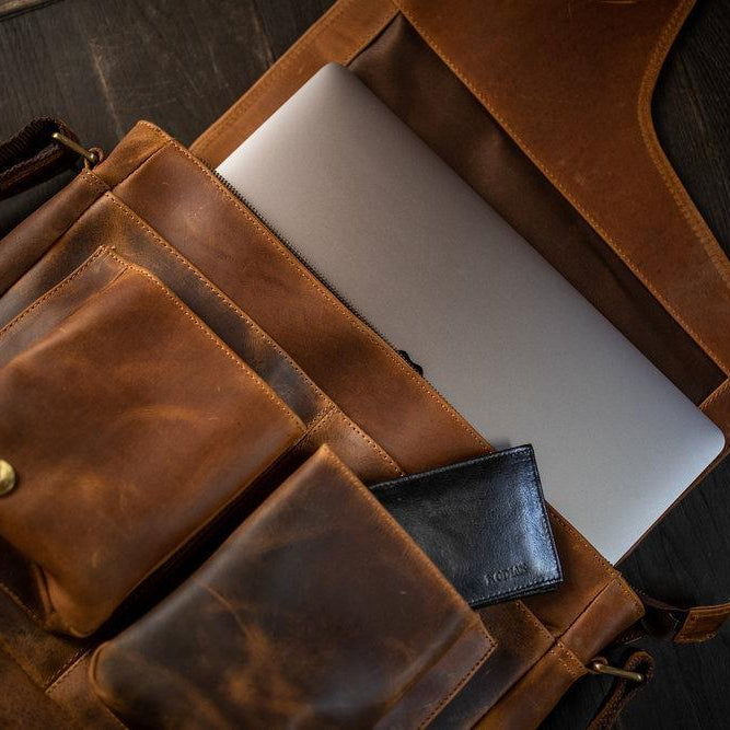 Kodiak Leather Buffalo Leather Messenger