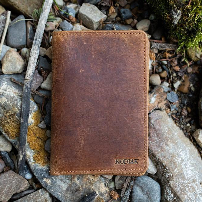 Kodiak Leather Buffalo Leather Passport Wallet