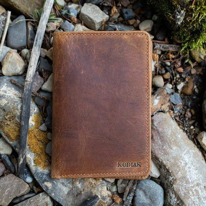 Kodiak Leather Buffalo Leather Passport Wallet
