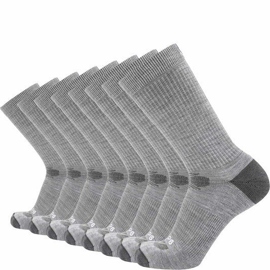 GRIP6 8 Pairs Ash - Casual Crew Midweight Merino Wool Sock
