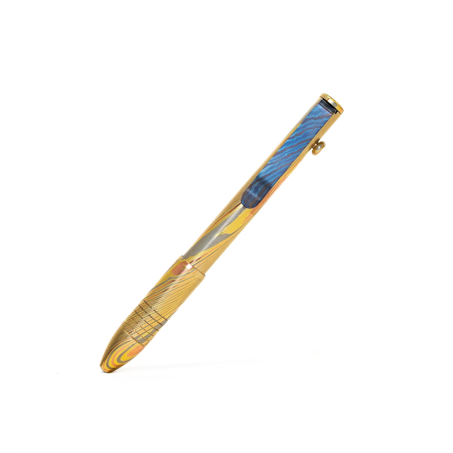 Big Idea Design Bolt Action Pen - Full Brass Damascus