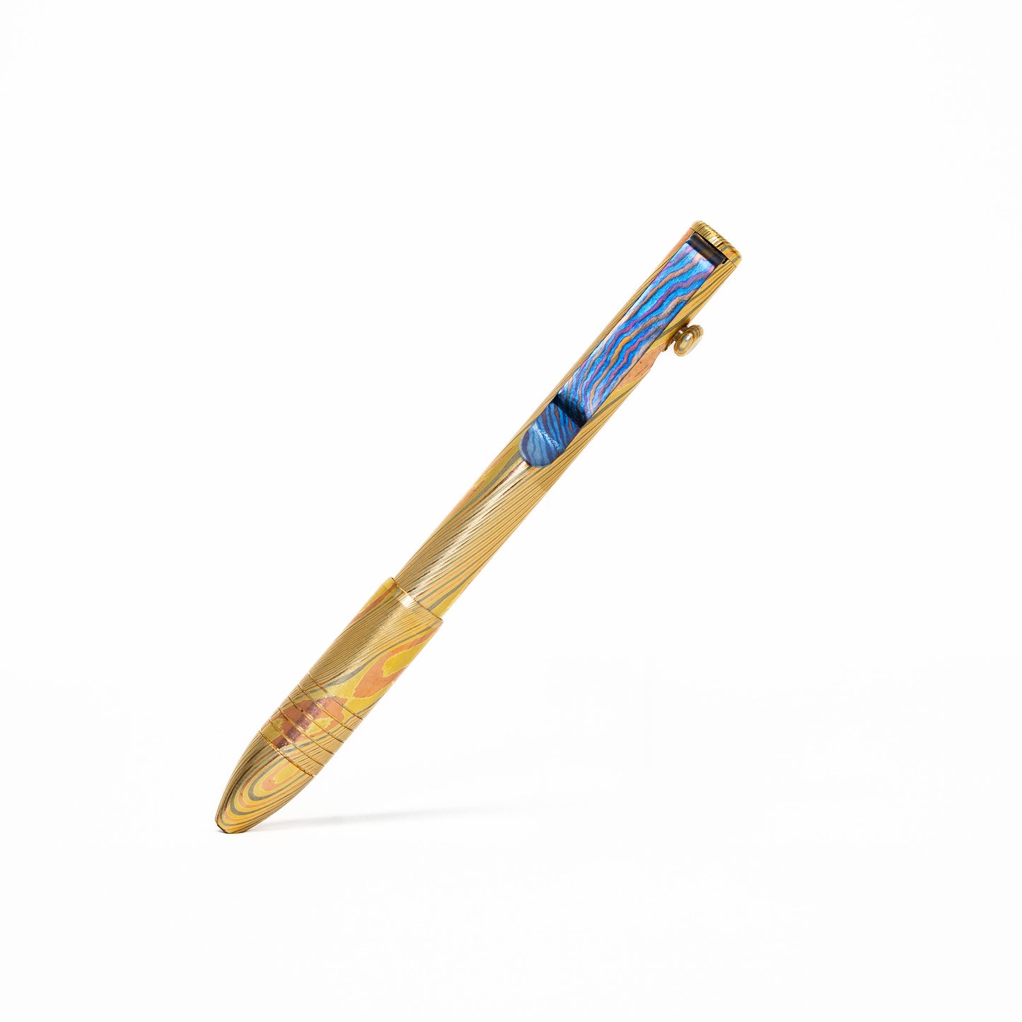 Big Idea Design Bolt Action Pen - Full Brass Damascus