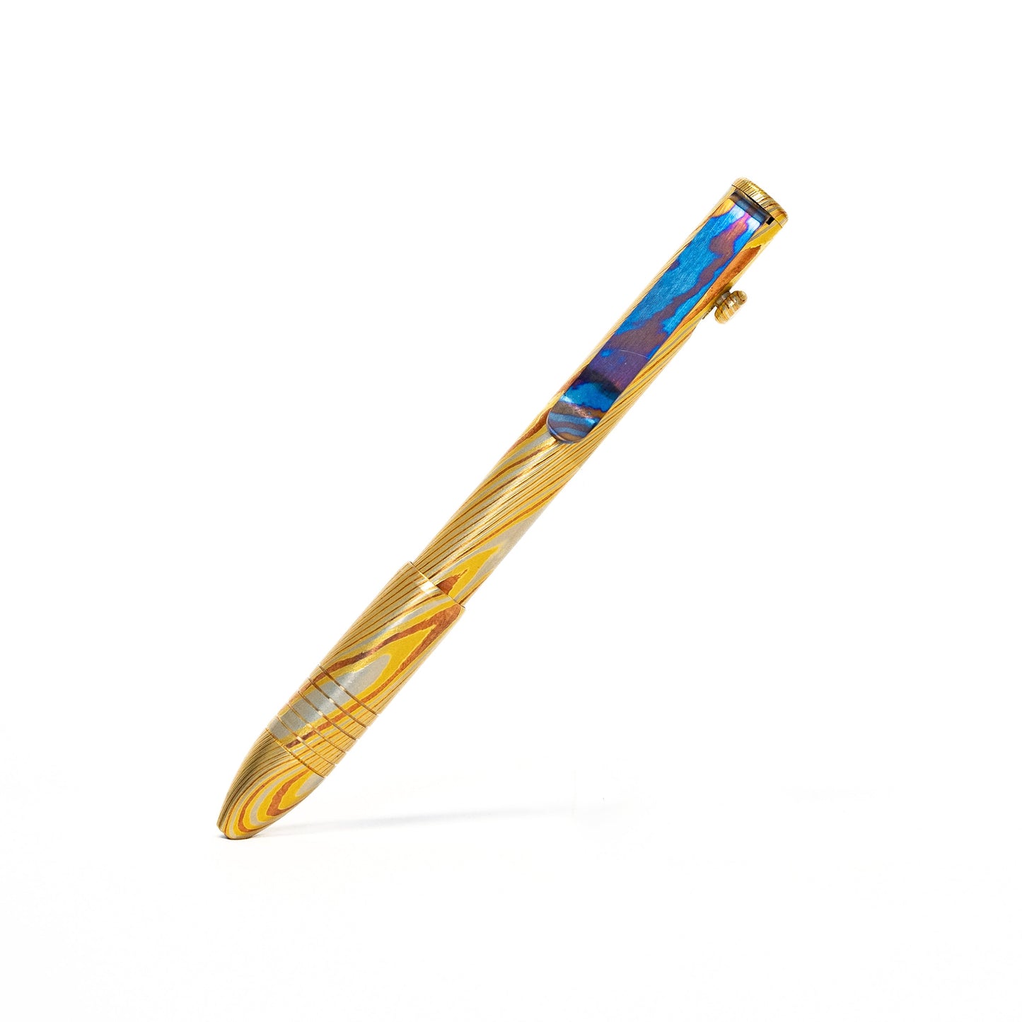 Big Idea Design Bolt Action Pen - Full Brass Damascus