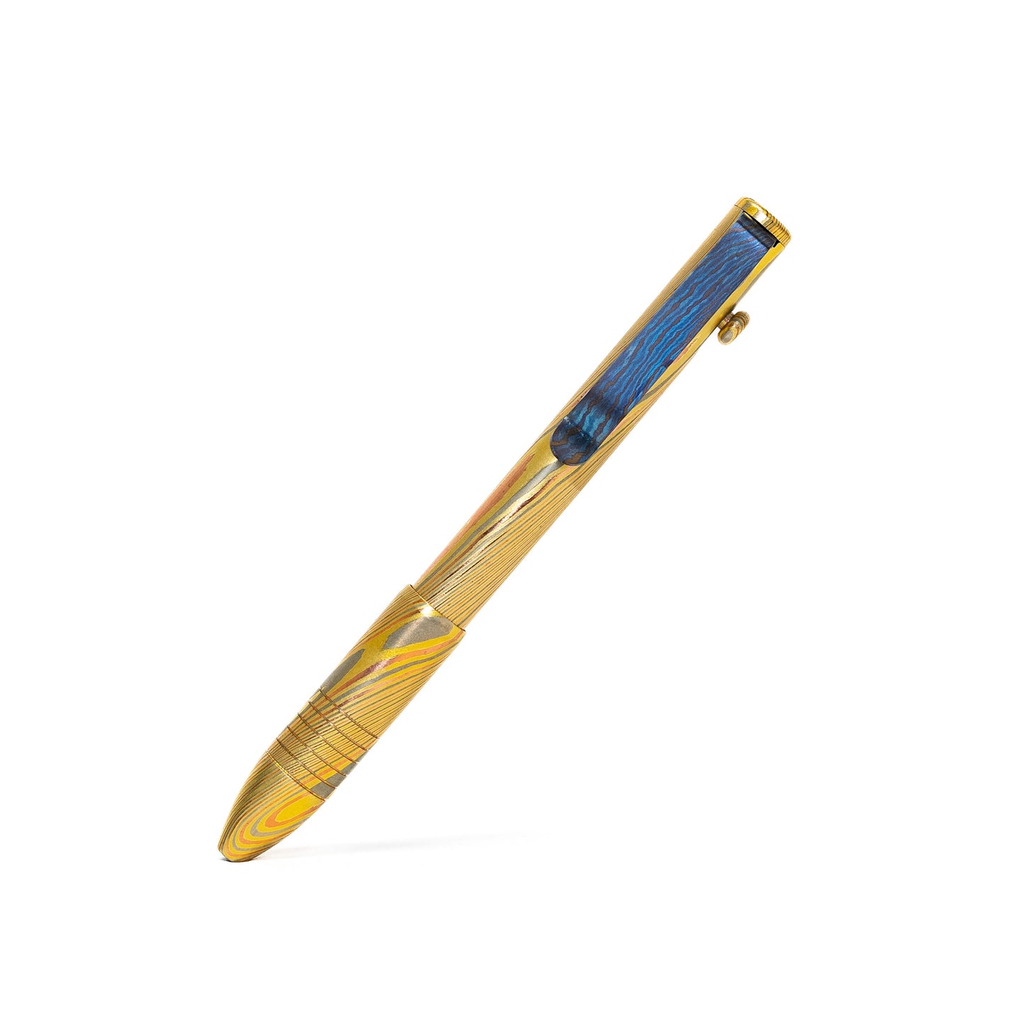 Big Idea Design Bolt Action Pen - Full Brass Damascus