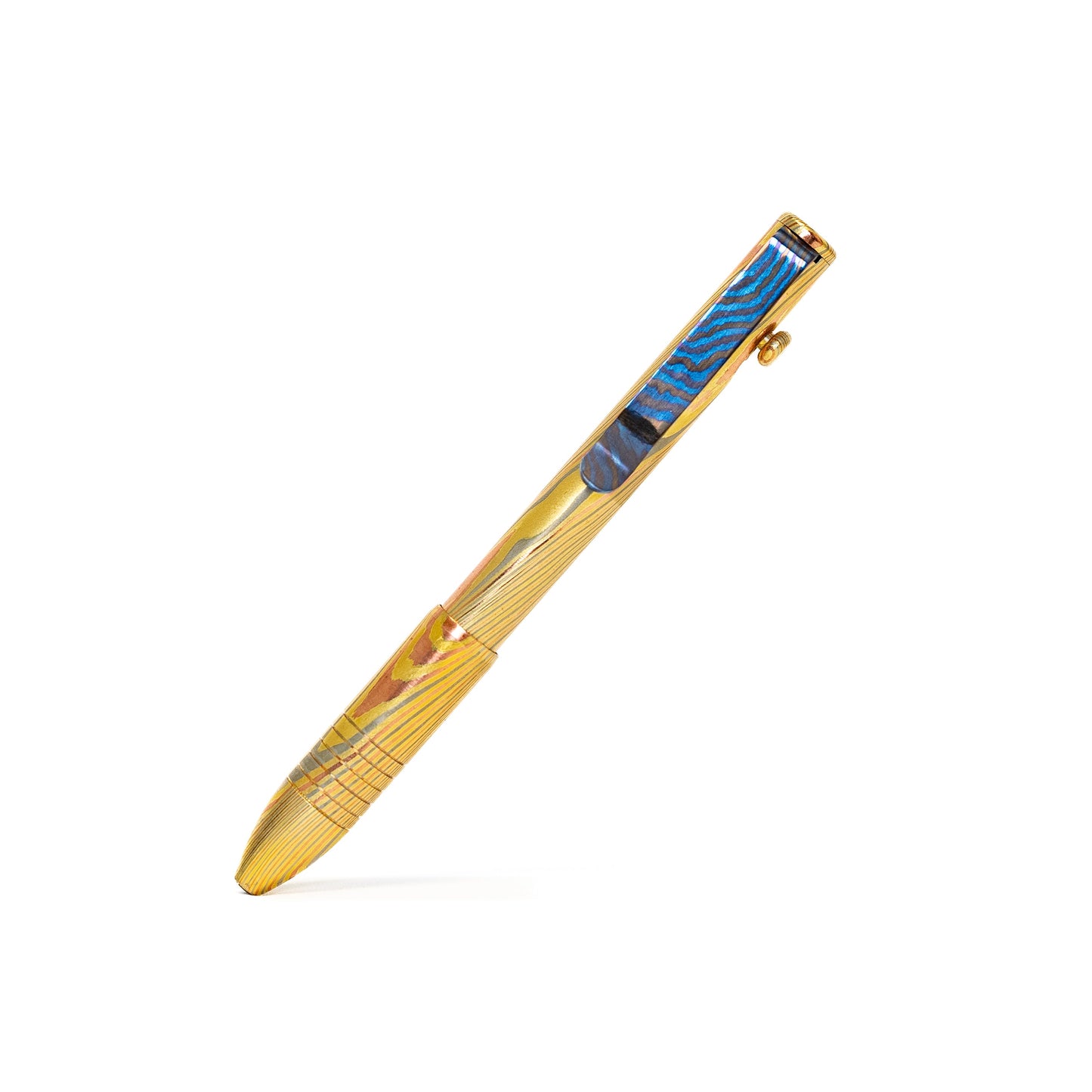 Big Idea Design Bolt Action Pen - Full Brass Damascus