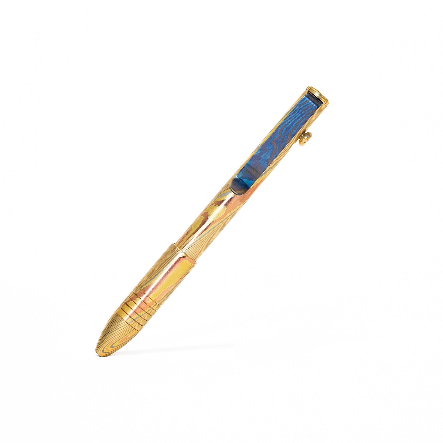 Big Idea Design Bolt Action Pen - Full Brass Damascus