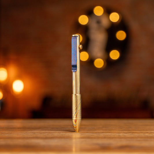 Big Idea Design Bolt Action Pen - Full Brass Damascus