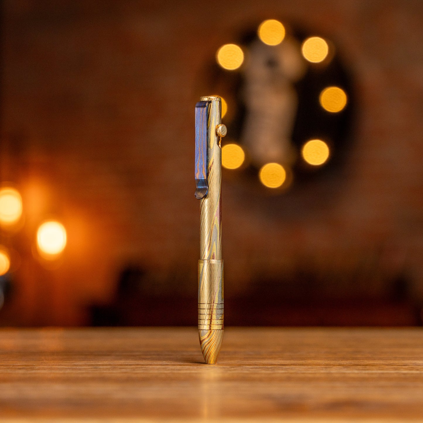 Big Idea Design Bolt Action Pen - Full Brass Damascus