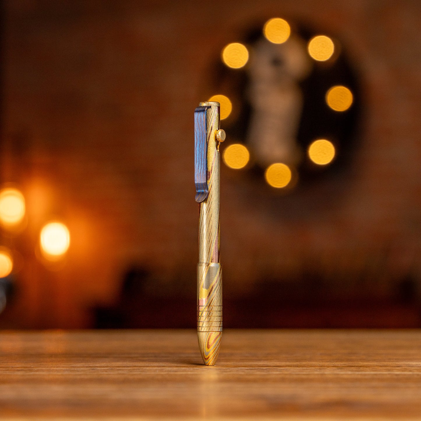 Big Idea Design Bolt Action Pen - Full Brass Damascus