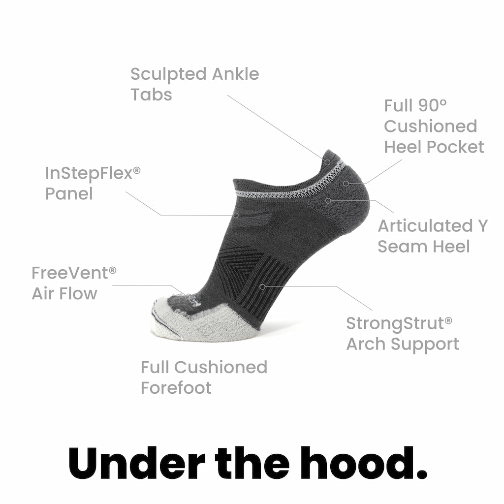 GRIP6 Basalt - Run No Show Runweight Merino Wool Sock
